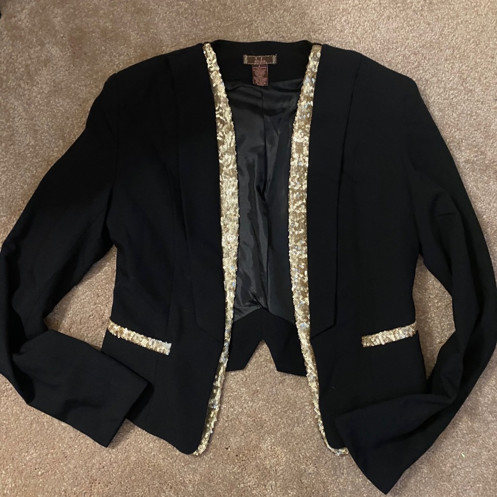 DMBM black sequin blazer size small